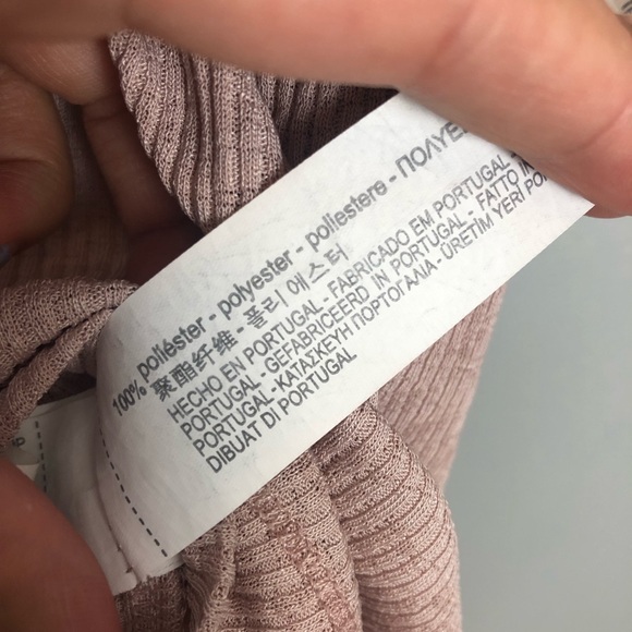Zara Womens Basic Ribbed Blush Asymmetrical Top - Picture 8 of 8